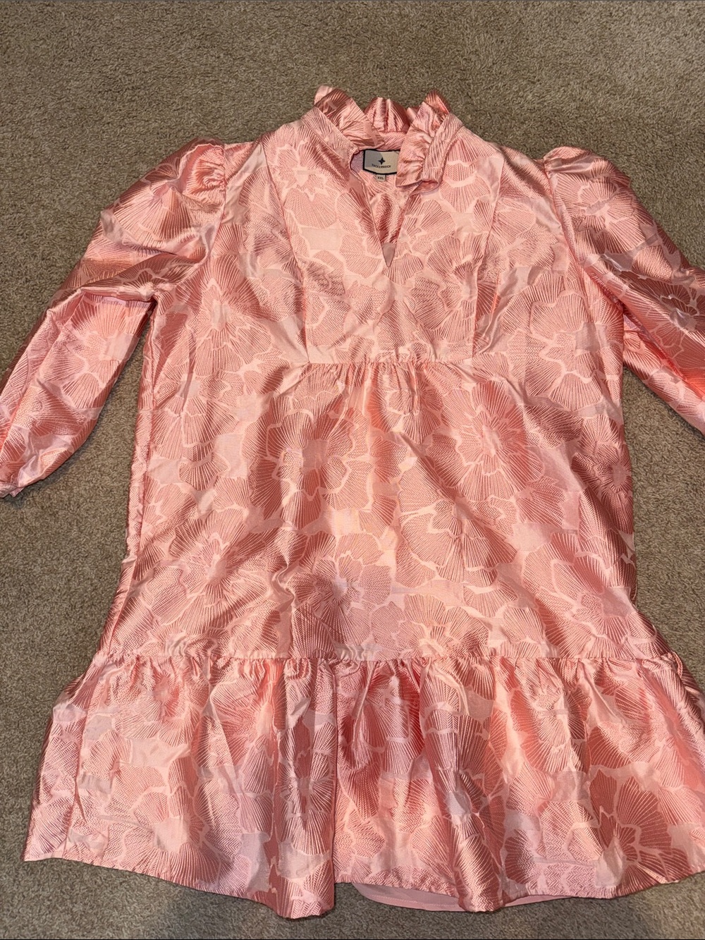 Tuckernuck Pink Floral Jacquard Midi Dress